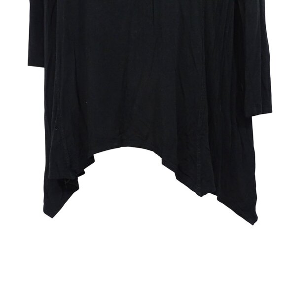 Cha Cha Vente Black Long Sleeve Cowl Neck Tunic Top Women Size M Asymmetric - Picture 3 of 10